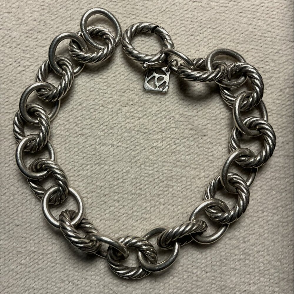 David Yurman Oval Link Chain Bracelet Sterling Silver, 10mm